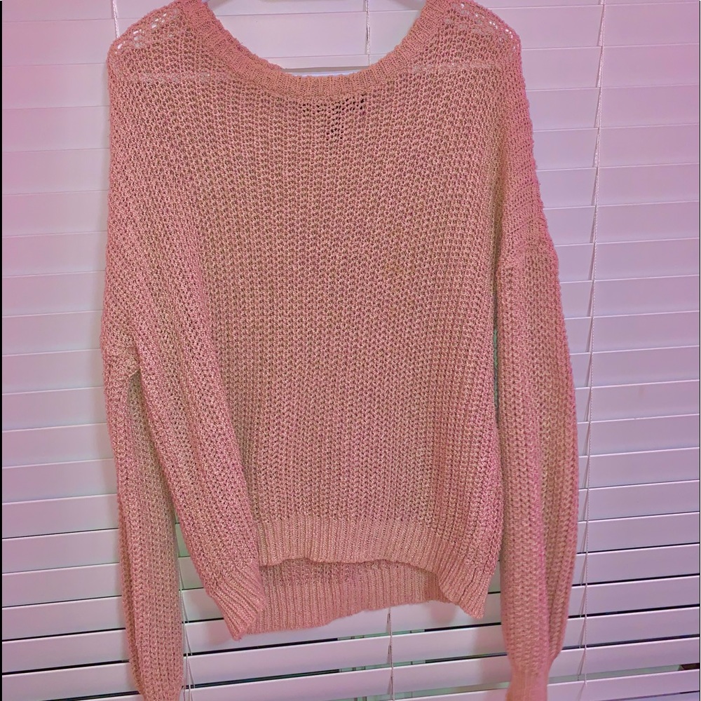 Baby Pink Knit Oversized Sweater Forever21!